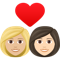 Couple with Heart- Woman- Woman- Medium-Light Skin Tone- Light Skin Tone emoji on Emojione